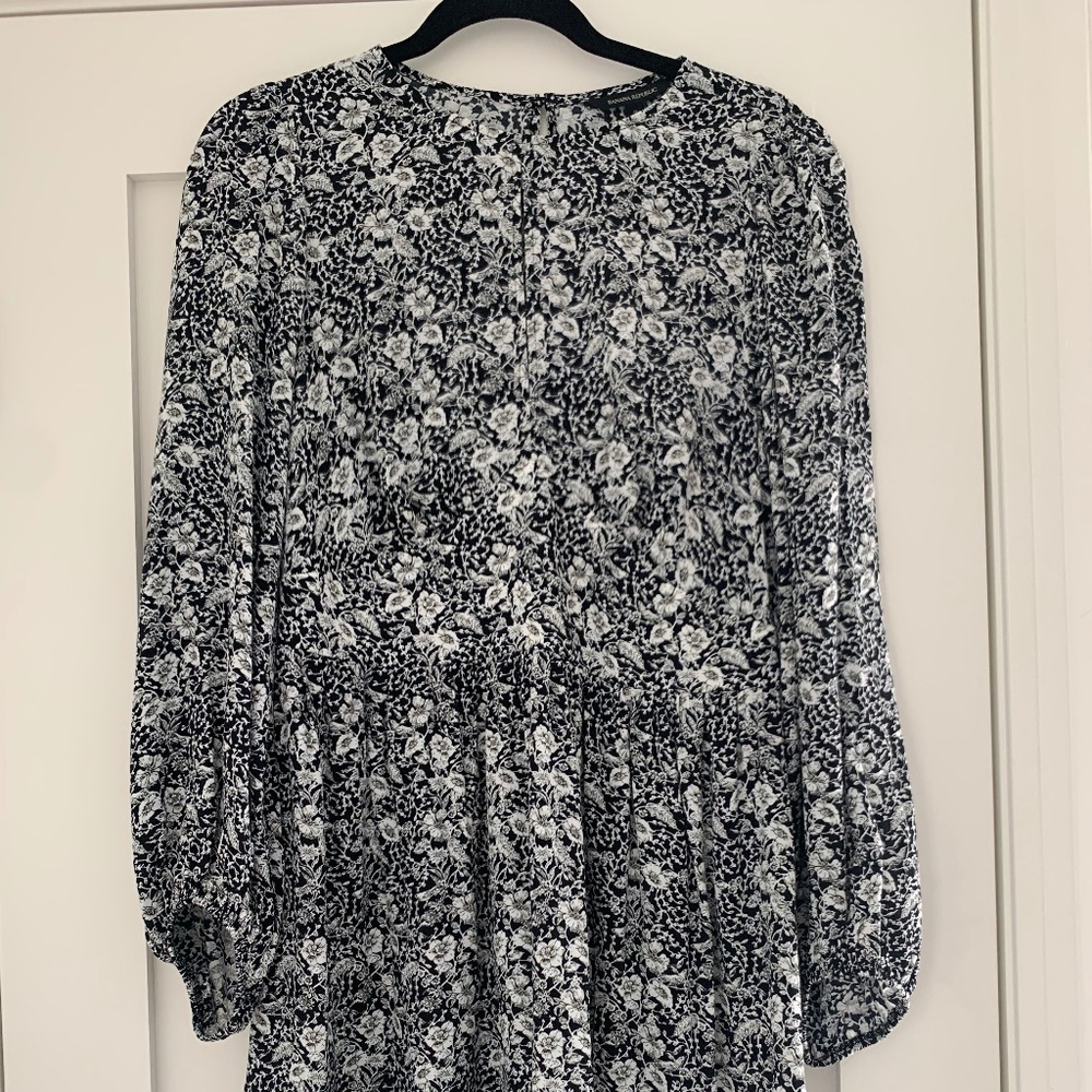 Black & White Floral Print Dress - NWT